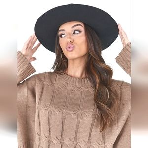 Kittenish Josie Wool Wide-Brim Hat Boho Fall Gift Holiday Neutral Party Spring